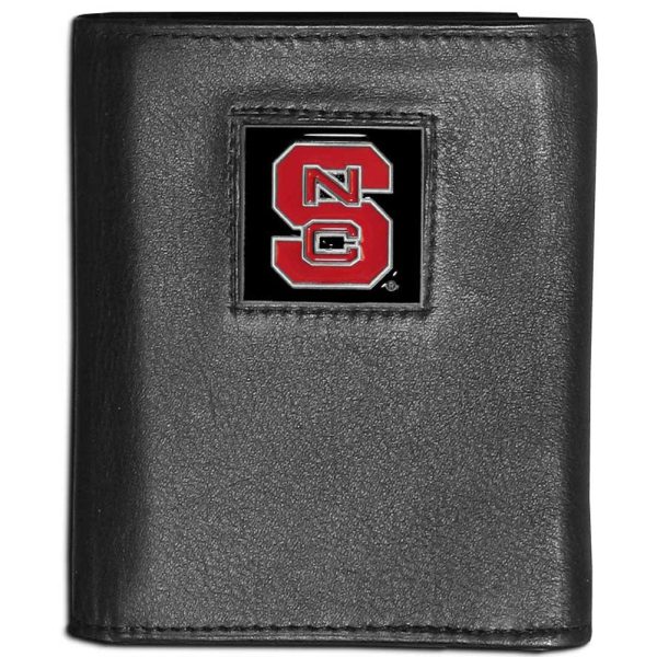 N. Carolina St. Wolfpack Leather Trifold Wallet For Discount